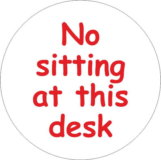 PACK OF 10 SCHOOL FLOOR STICKERS NO SITTING AT THIS DESK - COVID 19 SOCIAL DISTANCING