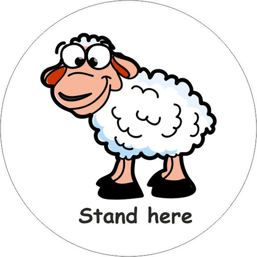 PACK OF 10 SCHOOL FLOOR STICKERS SHEEP STAND HERE - COVID 19 SOCIAL DISTANCING