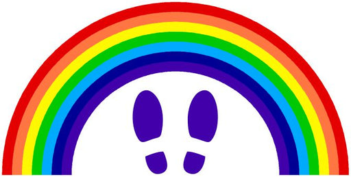 PACK OF 10 SCHOOL FLOOR STICKERS RAINBOW  - COVID 19 SOCIAL DISTANCING