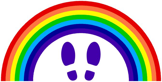 PACK OF 10 SCHOOL FLOOR STICKERS RAINBOW  - COVID 19 SOCIAL DISTANCING