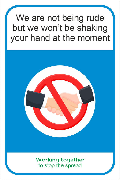 NO HANDSHAKING - COVID 19 SOCIAL DISTANCING MULTI SIGNS