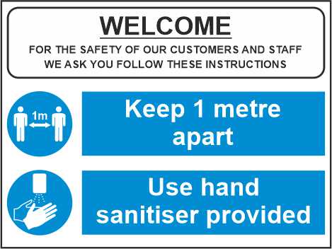 1 METRE OR 2 METRE SOCIAL DISTANCING MULTI SIGN - COVID 19