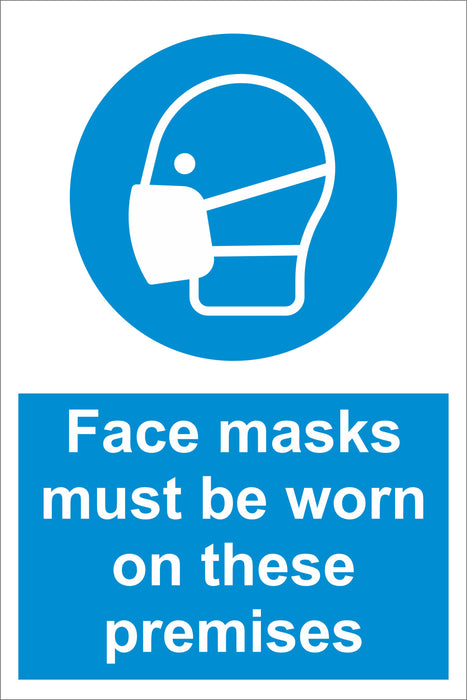 FACE MASKS MUST BE WORN - COVID 19 SOCIAL DISTANCING SIGNS