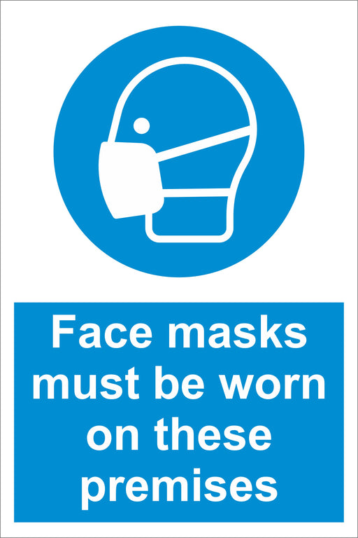 FACE MASKS MUST BE WORN - COVID 19 SOCIAL DISTANCING SIGNS