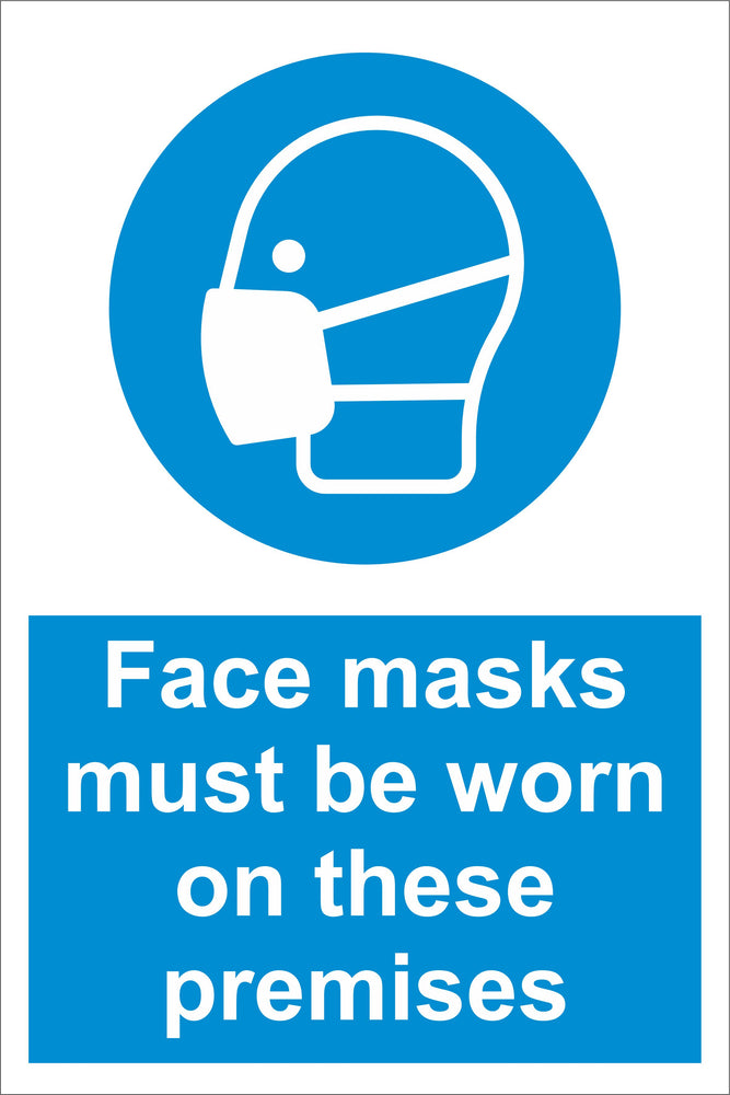 FACE MASKS MUST BE WORN - COVID 19 SOCIAL DISTANCING SIGNS