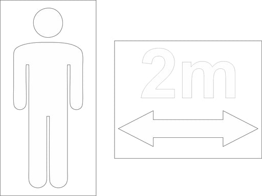 PVC FLOOR STENCIL - COVID 19 SOCIAL DISTANCING SIGNS