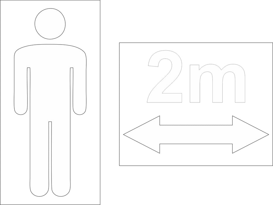 PVC FLOOR STENCIL - COVID 19 SOCIAL DISTANCING SIGNS