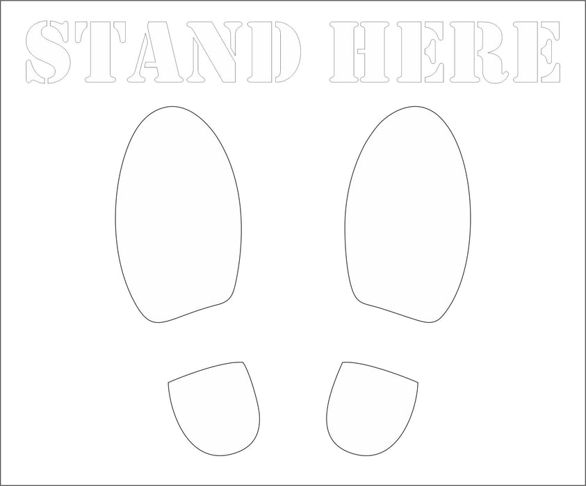 PVC FLOOR STENCIL - COVID 19 SOCIAL DISTANCING SIGNS