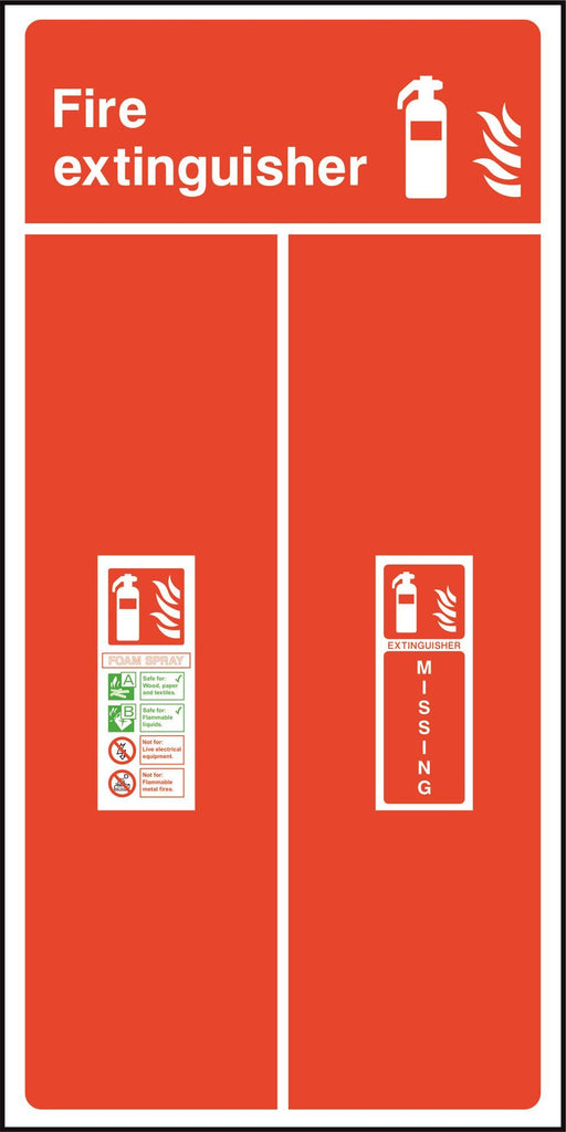 Fire extinguisher ID backboard - FOAM SPRAY