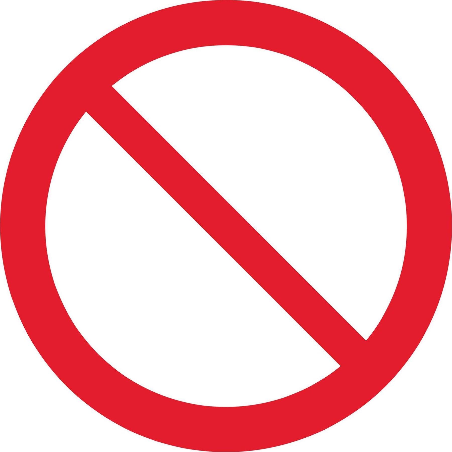General prohibition sign - Symbol sticker sheet