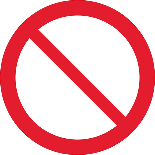 General prohibition sign - Symbol sticker sheet