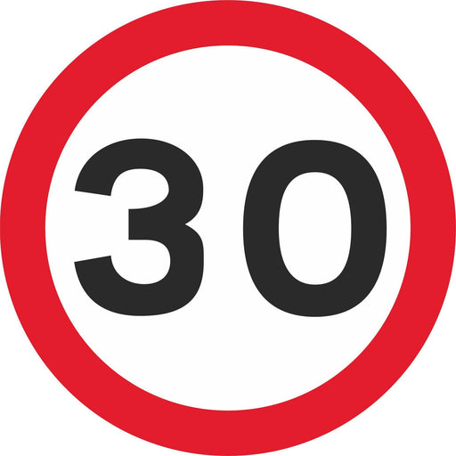 30 mph Maximum Speed - Road Traffic Sign