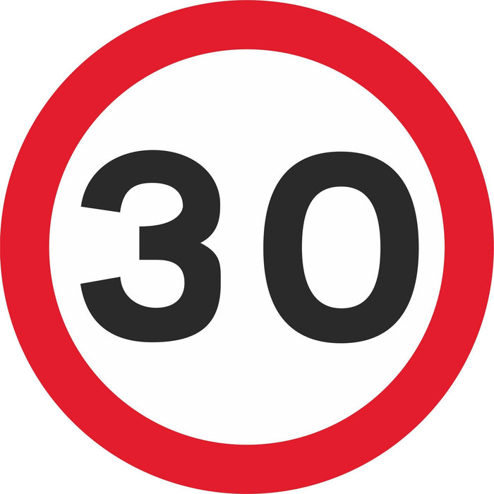 30 mph Maximum Speed - Road Traffic Sign