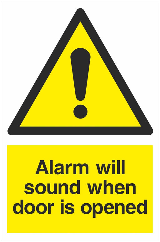 Alarm will sound when door is opened