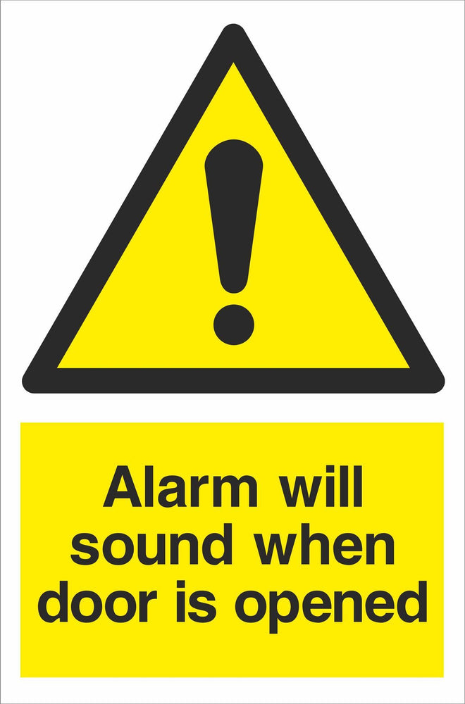 Alarm will sound when door is opened