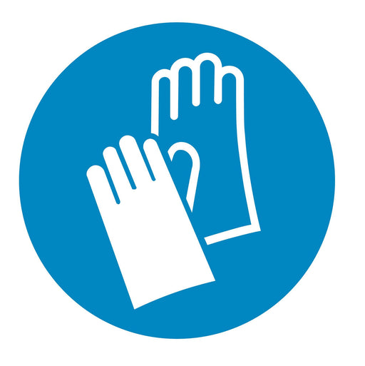 Wear protective gloves - Symbol sticker sheet supplied as per image shown