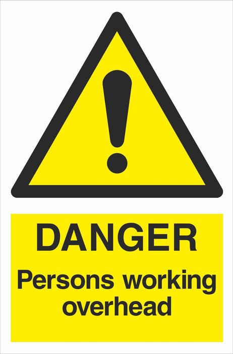DANGER Persons working overhead