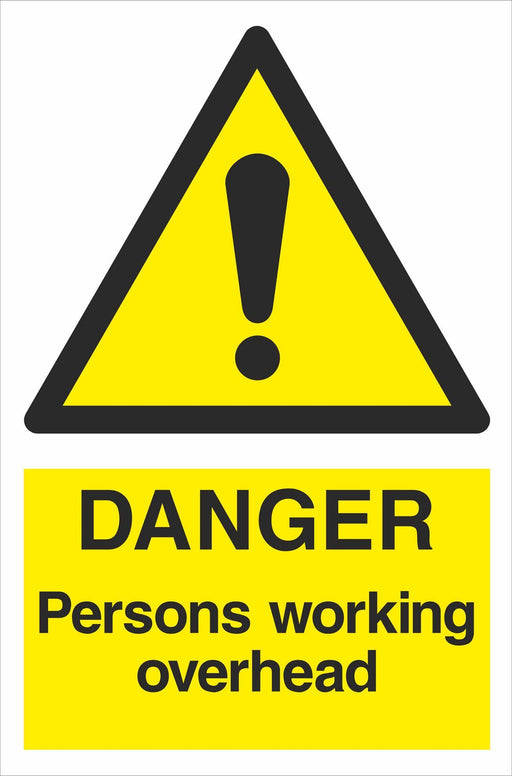DANGER Persons working overhead