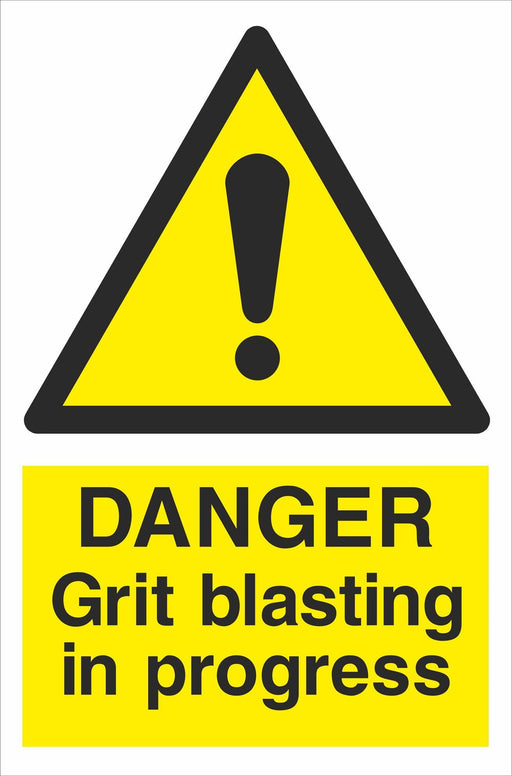 DANGER Grit blasting in progress