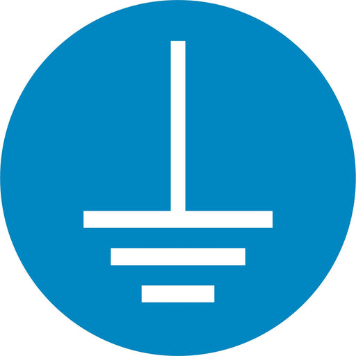 Connect an earth terminal to the ground - Symbol sticker sheet supplied as per image shown