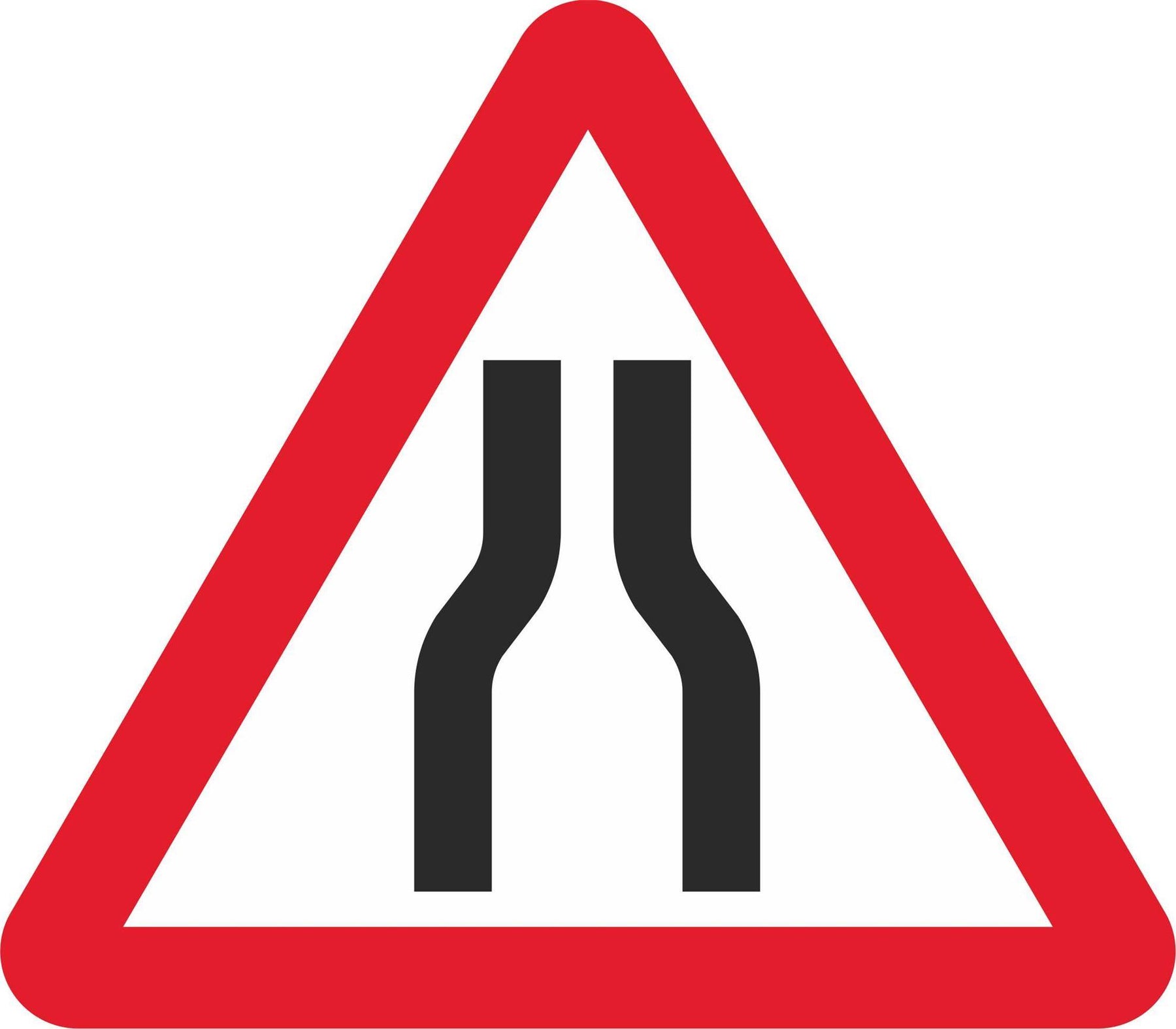 Road Narrows on Both Sides - Road Traffic Sign