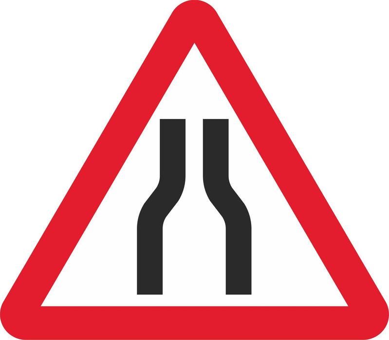 Road Narrows on Both Sides - Road Traffic Sign