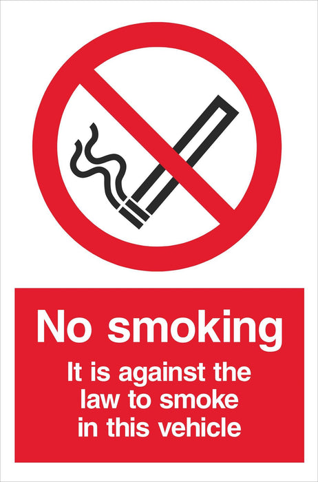 No smoking It is against the law to smoke in this vehicle