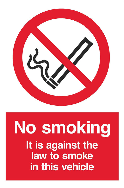 No smoking It is against the law to smoke in this vehicle