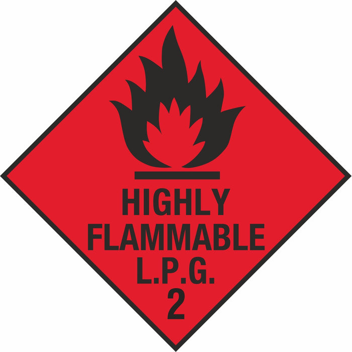 Hazardous Diamond - Highly Flammable LPG 2