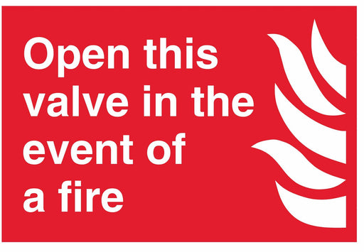 Open this valve in the event of a fire