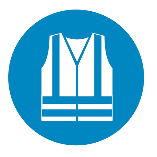 Wear high visibility clothing - Symbol sticker sheet supplied as per image shown