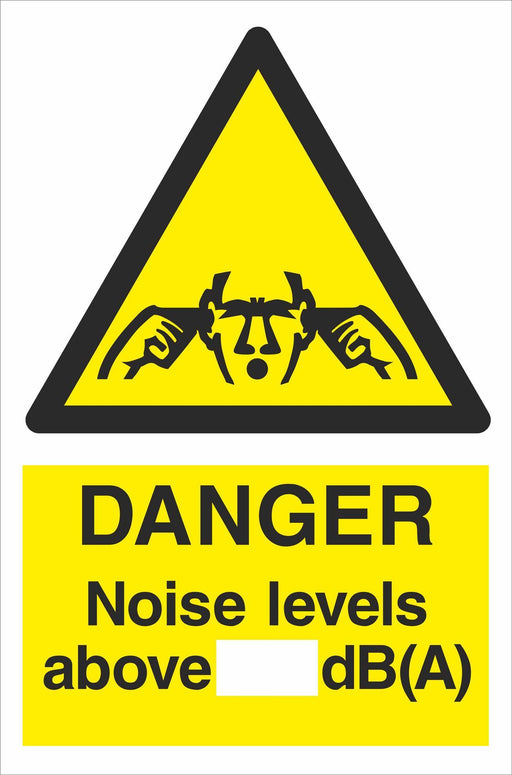 DANGER Noise levels above _ dB(A)