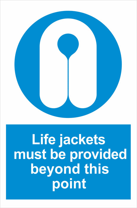 Life jackets must be provided beyond this point