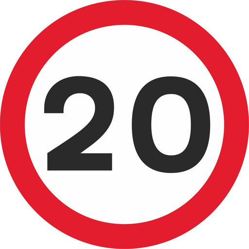 20 mph Maximum Speed -  Road Traffic Sign