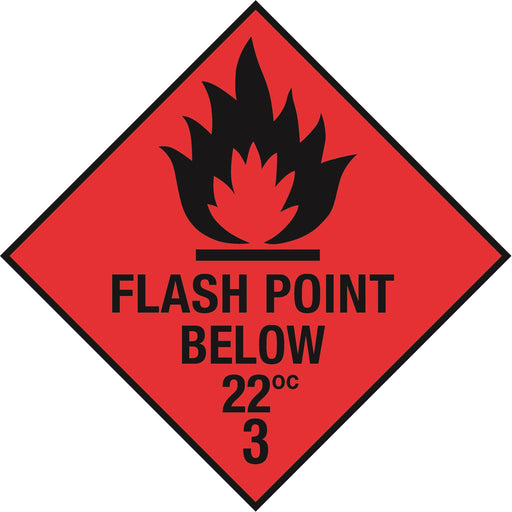 Hazardous Diamond - FLASH POINT BELOW 22deg C  3