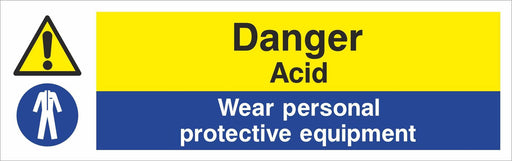 Danger Acid Wear personal protective equipment