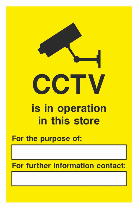 Security - CCTV Sign - CCTV is in operation in this store