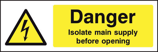 Danger Isolate main supply before opening