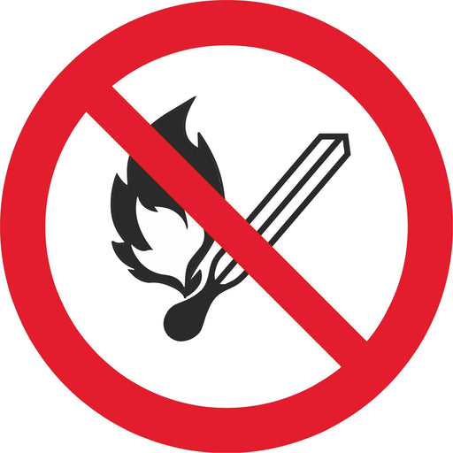 No open flame, Fire, open ignition source and smoking prohibited -  Symbol sticker sheet