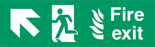 Fire Exit - Running Man Left - Up Left Arrow - NHS COMPLIANT