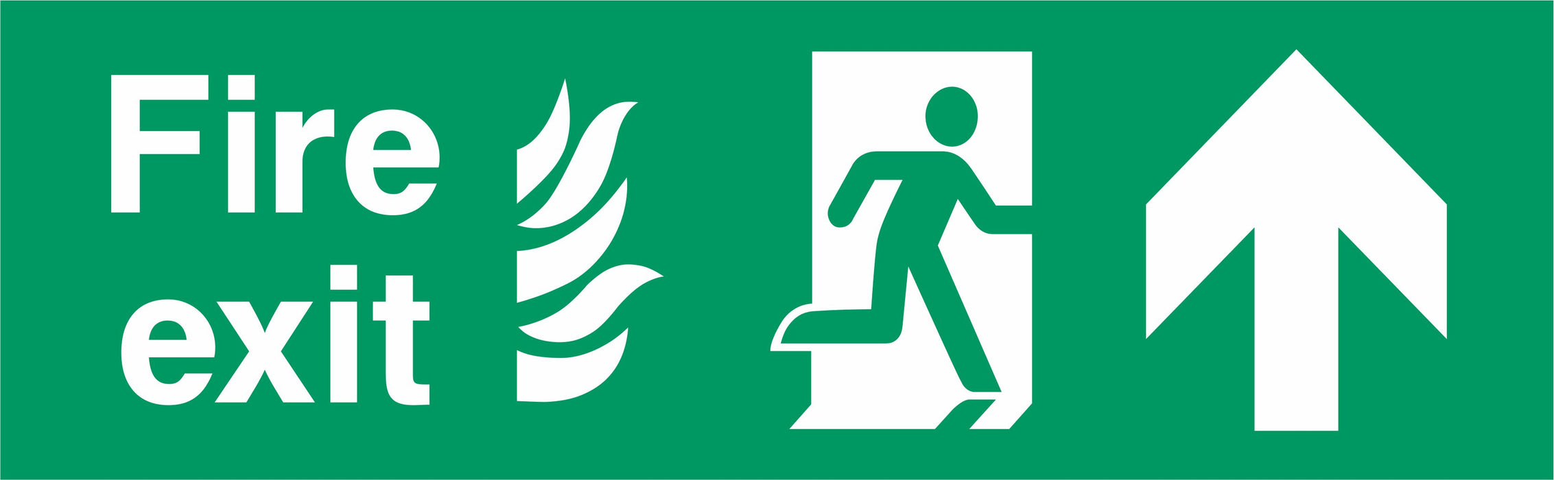 Fire Exit - Running Man Right - Up Arrow - NHS COMPLIANT