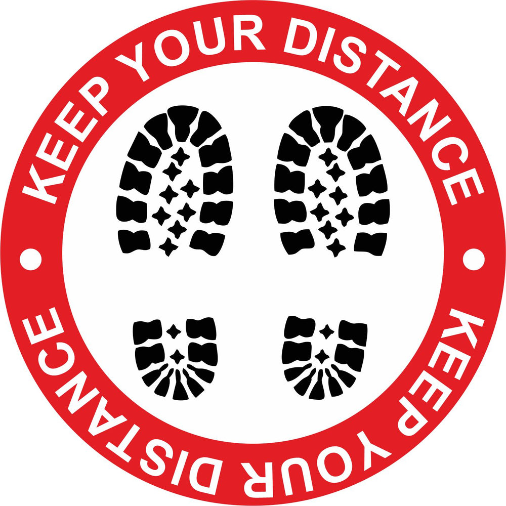 FLOOR STICKER - KEEP YOUR DISTANCE - COVID 19 SOCIAL DISTANCING
