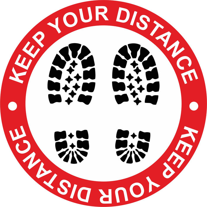 FLOOR STICKER - KEEP YOUR DISTANCE - COVID 19 SOCIAL DISTANCING