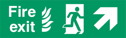 Fire Exit - Running Man Right - Up Right Arrow - NHS COMPLIANT
