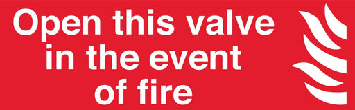 Open this valve in the event of fire