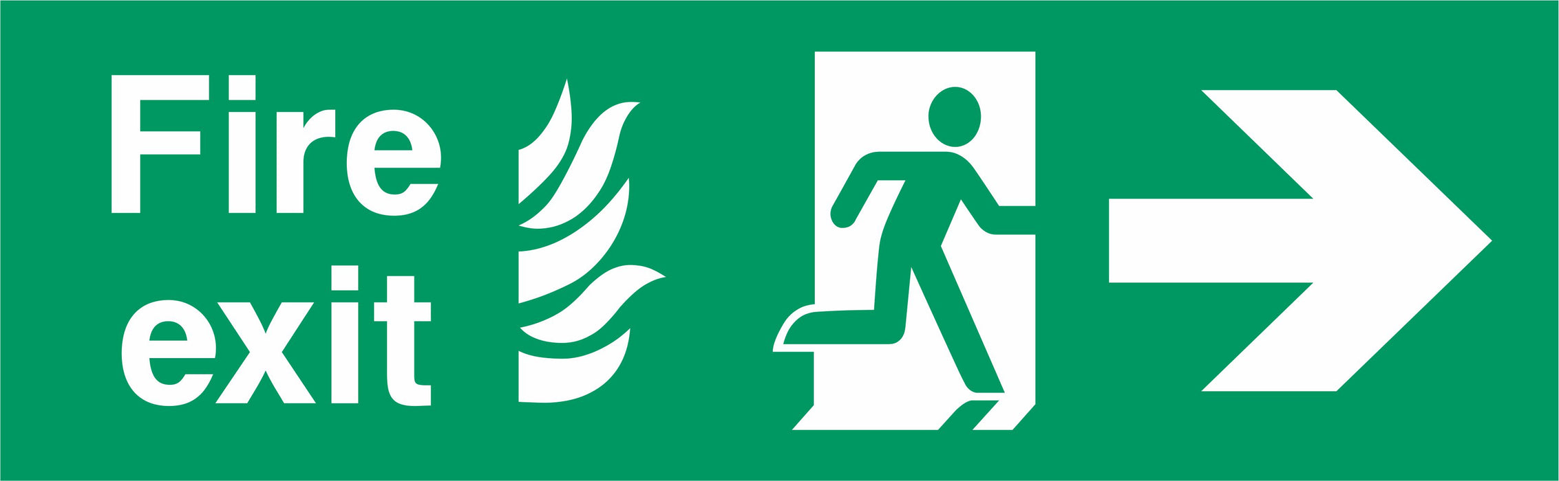 Fire Exit - Running Man Right - Right Arrow - NHS COMPLIANT