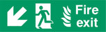 Fire Exit - Running Man Left - Down Left Arrow -NHS COMPLIANT