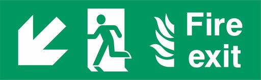 Fire Exit - Running Man Left - Down Left Arrow -NHS COMPLIANT