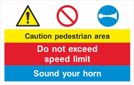 Caution pedestrian area