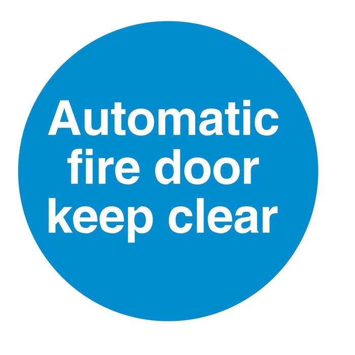AUTOMATIC FIRE DOOR KEEP CLEAR - SELF ADHESIVE STICKER